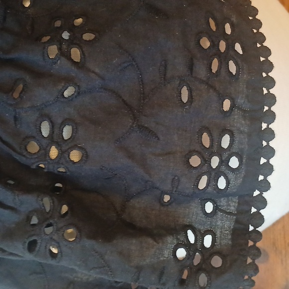 Black Eyelit Daisy Embroidery Halter Peplum Top Sz Xl - Picture 8 of 11